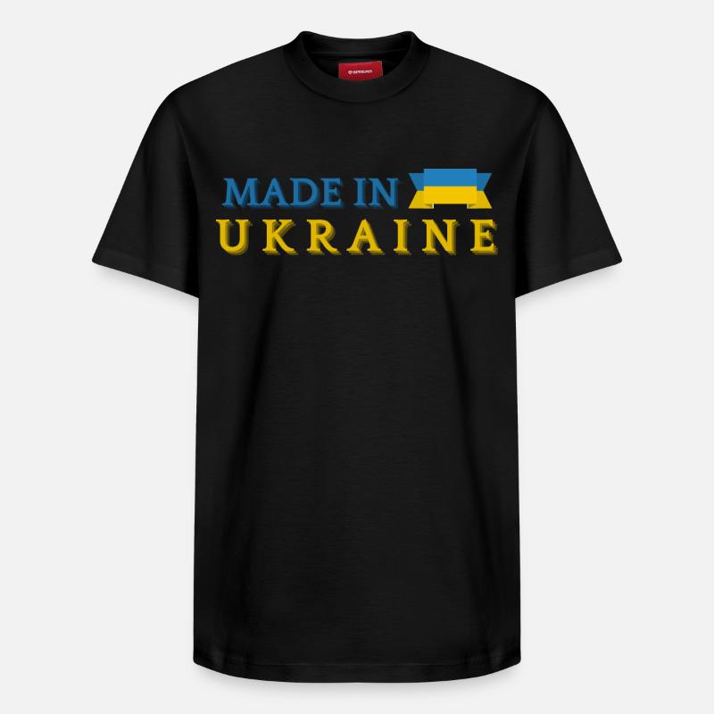Fabriqué en Ukraine - T-shirt unisexe décontracté en coton Supima – de SPREAD - noir