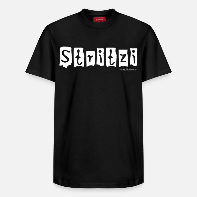Stritzi - Strolch, cheeky, Austrian dialect - Relaxed Unisex Supima Cotton T-Shirt – by SPREAD - black