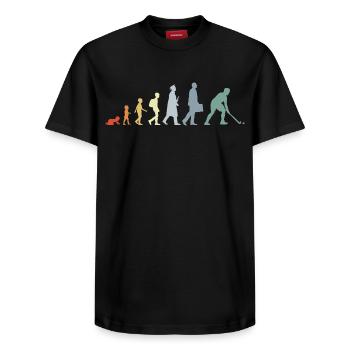 Évolution du hockey - T-shirt unisexe décontracté en coton Supima – de SPREAD - noir - Devant - AI Model Female 172 light (172cm) & AI Model Male 178 light (178cm)