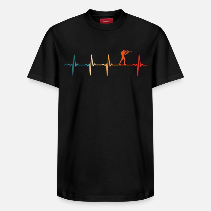 Biathlon rythme cardiaque biathlète ski - T-shirt unisexe décontracté en coton Supima – de SPREAD - noir