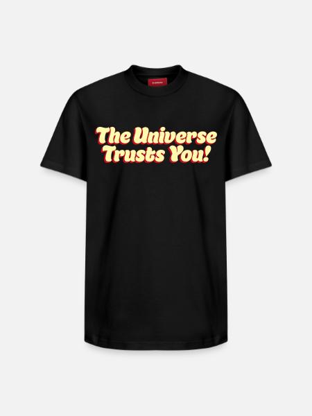 The Universe Trusts You - Relaxed Unisex Supima Cotton T-Shirt – by SPREAD - black