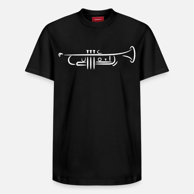 Skizze Trompete - Relaxed Unisex Supima Cotton T-Shirt – von SPREAD - Schwarz