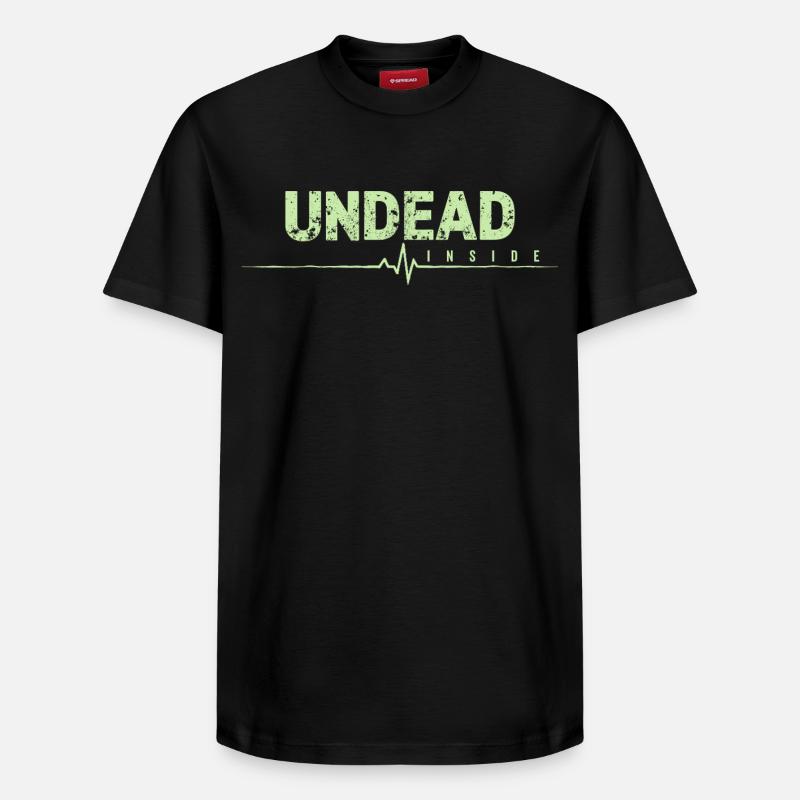 Undead Inside Zombie Spruch - Relaxed Unisex Supima Cotton T-Shirt – von SPREAD - Schwarz