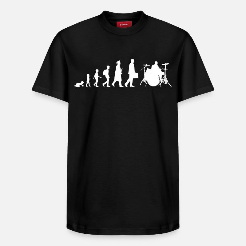Évolution du batteur - T-shirt unisexe décontracté en coton Supima – de SPREAD - noir