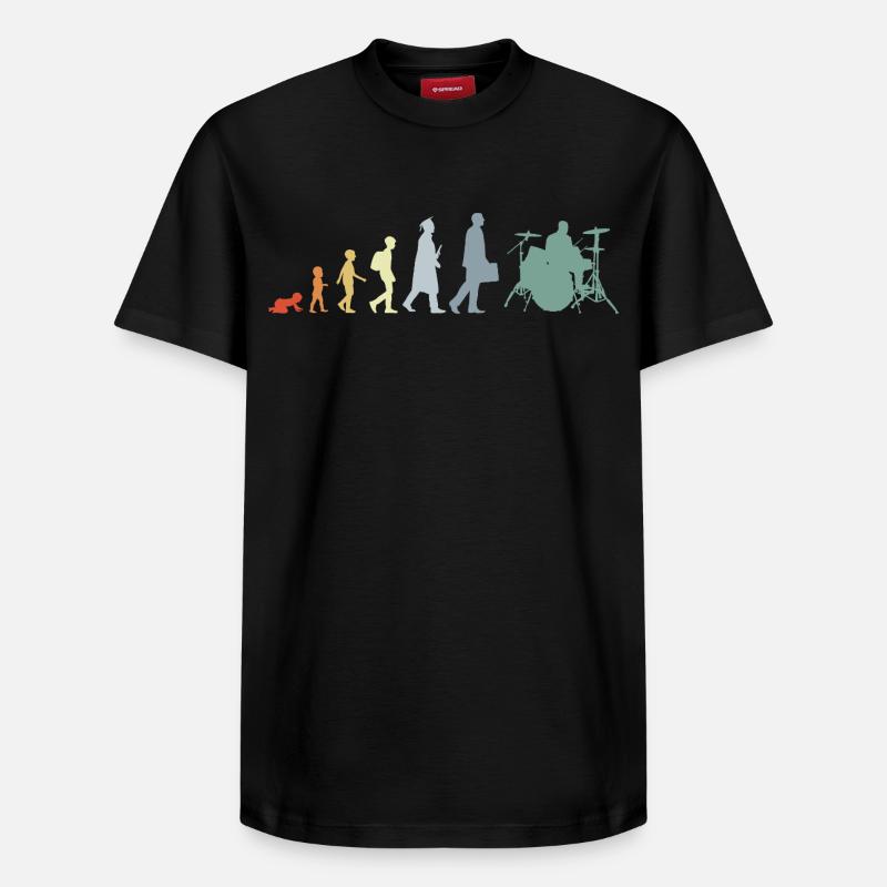 Drummer Evolution - Relaxed Unisex Supima Cotton T-Shirt – von SPREAD - Schwarz