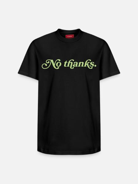 No thanks – Minimalistisches Statement - Relaxed Unisex Supima Cotton T-Shirt – von SPREAD - Schwarz