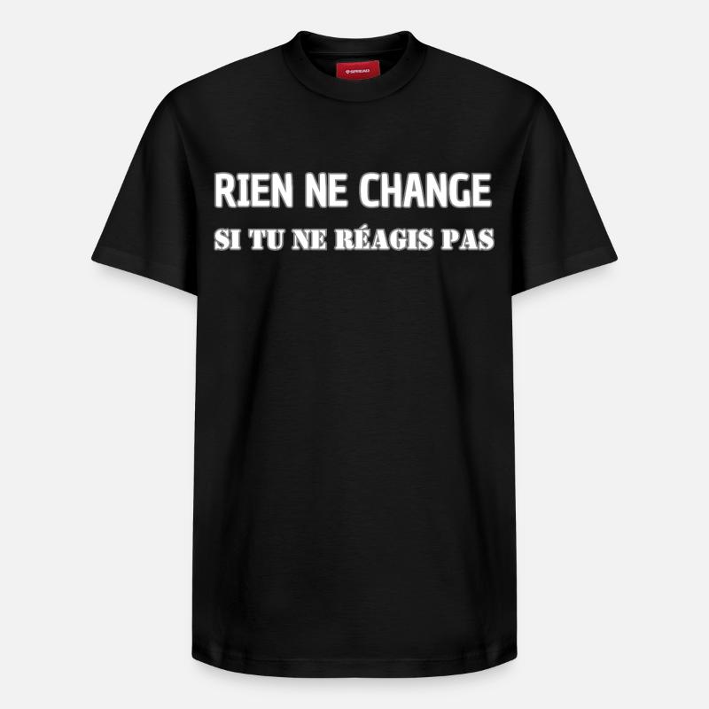 Nothing changes if you don't react - Relaxed Unisex Supima Cotton T-Shirt – by SPREAD - black