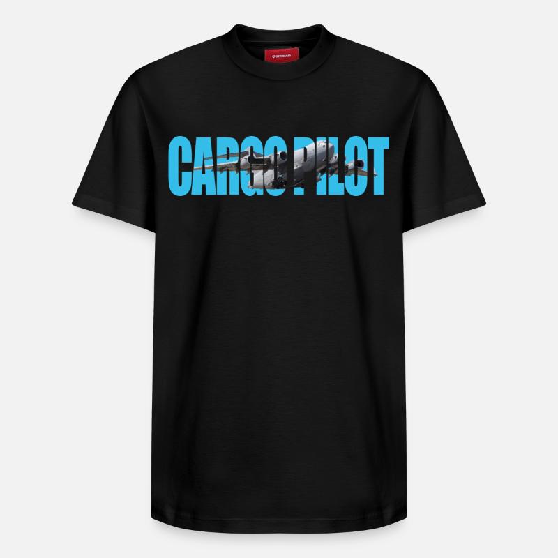 Cargo pilot C-17 - Relaxed Unisex Supima Cotton T-Shirt – von SPREAD - Schwarz