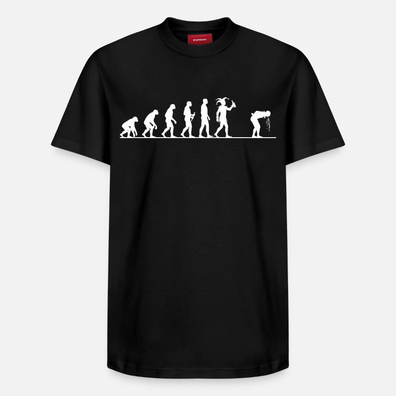 Karneval Evolution – Vom Affen zum Narren - Relaxed Unisex Supima Cotton T-Shirt – von SPREAD - Schwarz