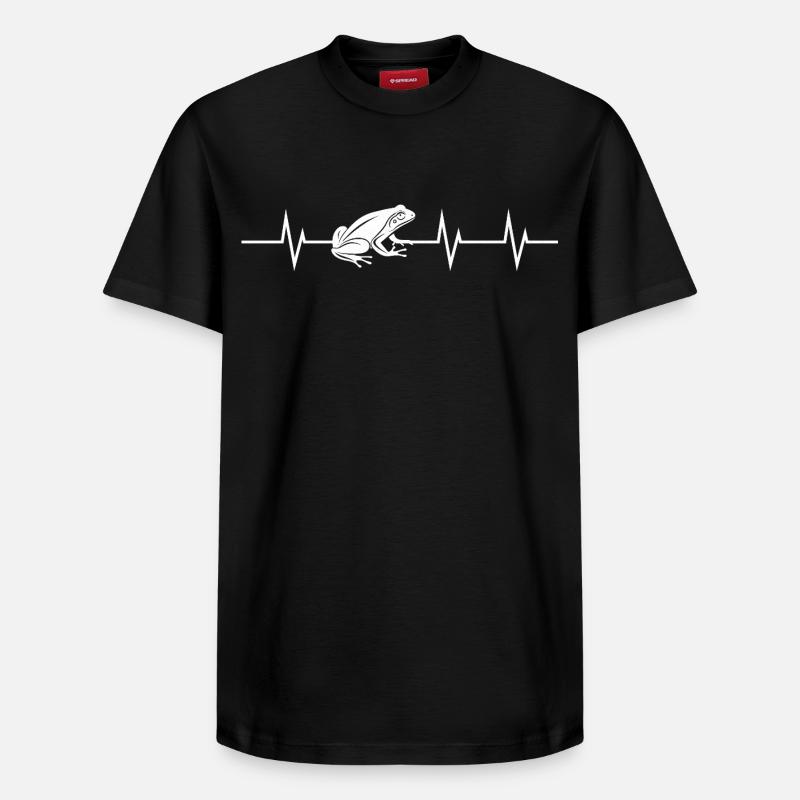 battement de cœur d’une grenouille - T-shirt unisexe décontracté en coton Supima – de SPREAD - noir
