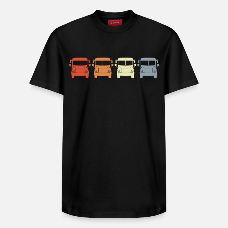 Retro Busse - Relaxed Unisex Supima Cotton T-Shirt – von SPREAD - Schwarz