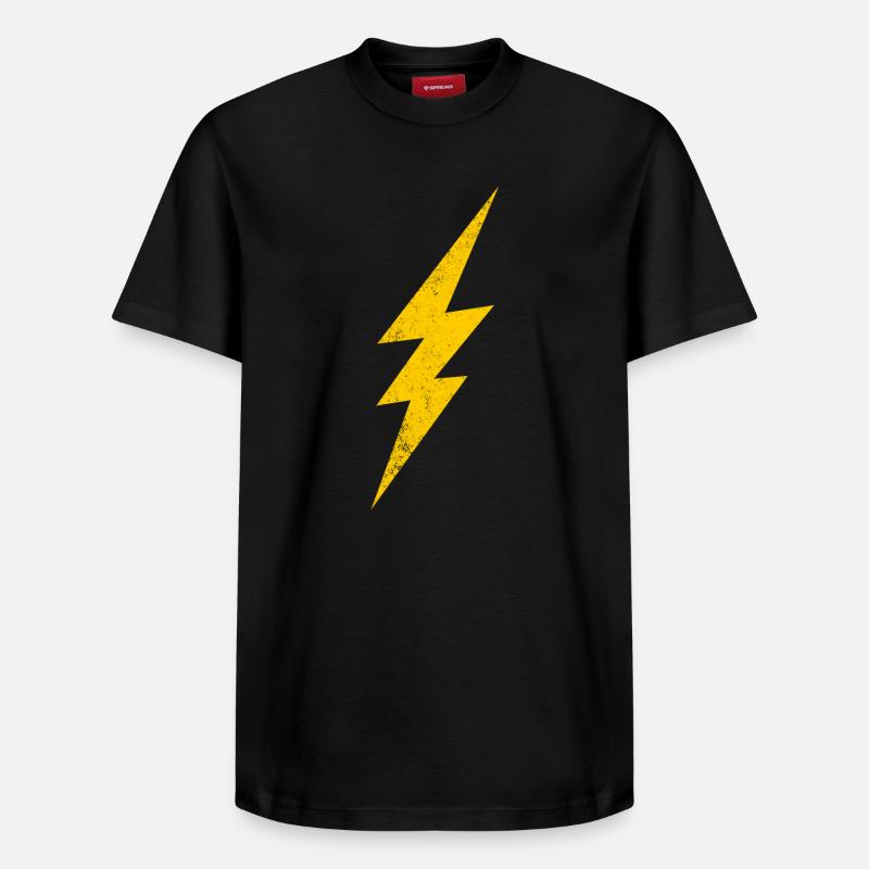 Flash d’énergieDesign en jaune - T-shirt unisexe décontracté en coton Supima – de SPREAD - noir