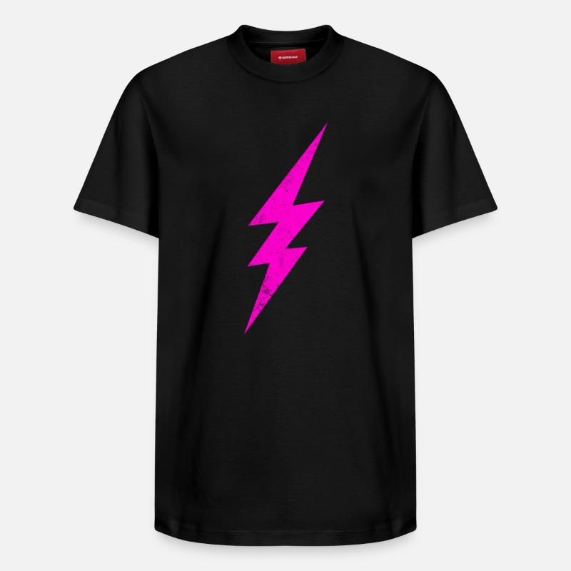 Éclair rose brillant - T-shirt unisexe décontracté en coton Supima – de SPREAD - noir