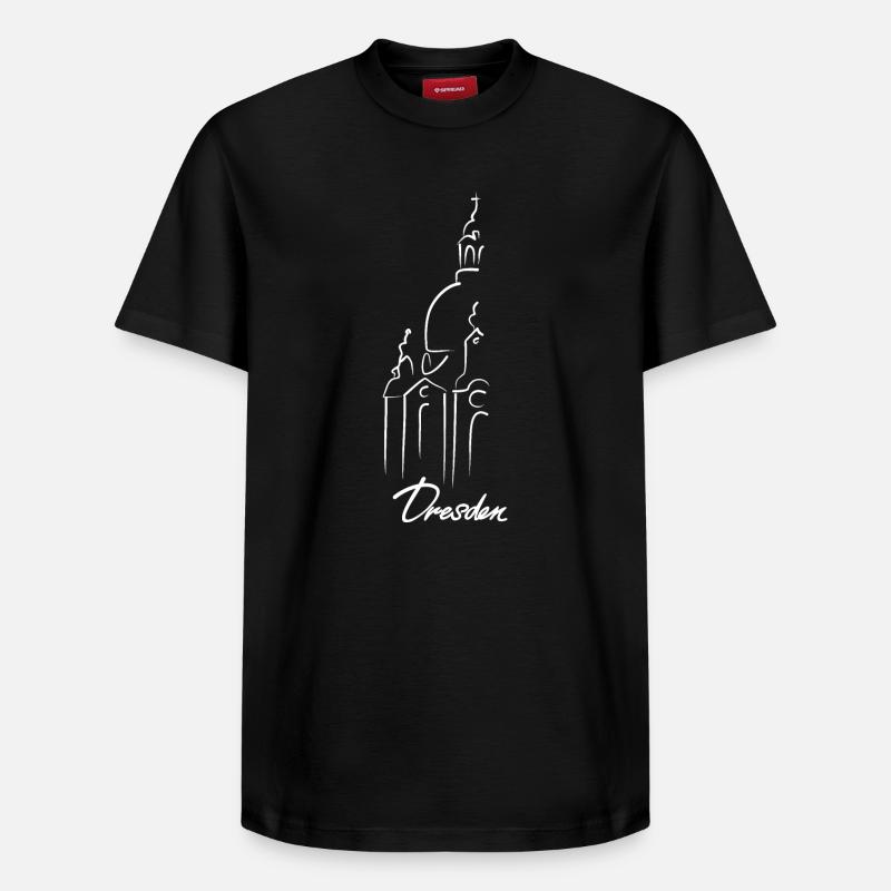 Dresde Frauenkirche - T-shirt unisexe décontracté en coton Supima – de SPREAD - noir