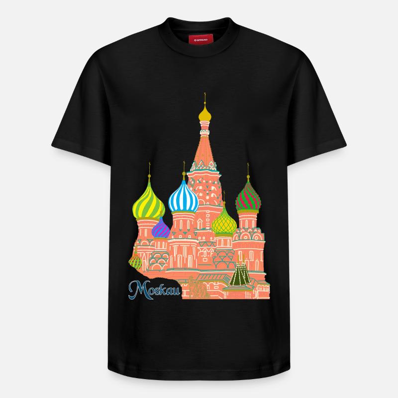 Moscou Cathédrale Basilius - T-shirt unisexe décontracté en coton Supima – de SPREAD - noir