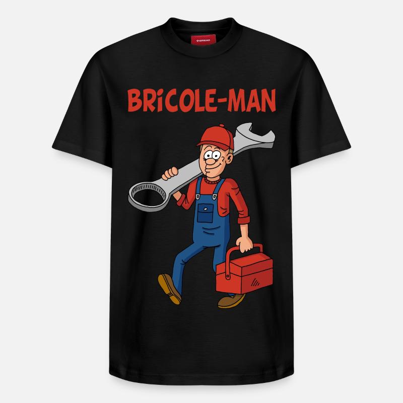 Bricole-man - T-shirt unisexe décontracté en coton Supima – de SPREAD - noir