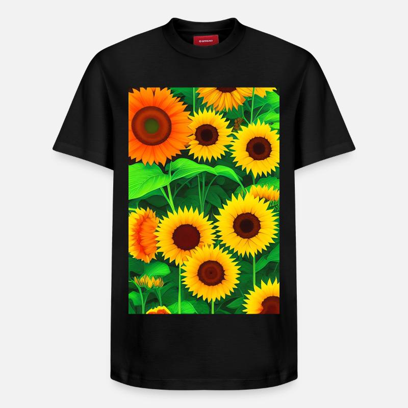 Tournesols - T-shirt unisexe décontracté en coton Supima – de SPREAD - noir