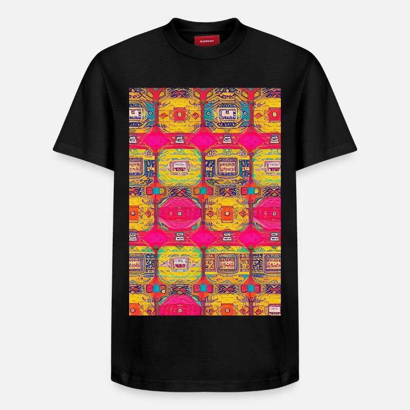Retro Pattern - Relaxed Unisex Supima Cotton T-Shirt – by SPREAD - black
