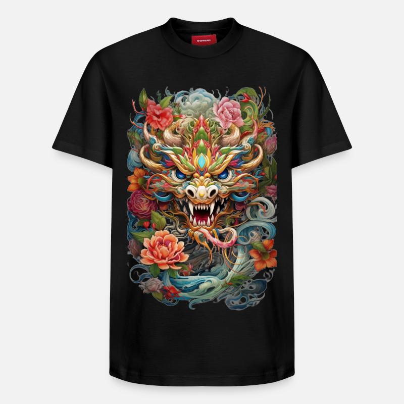 Dragon - T-shirt unisexe décontracté en coton Supima – de SPREAD - noir