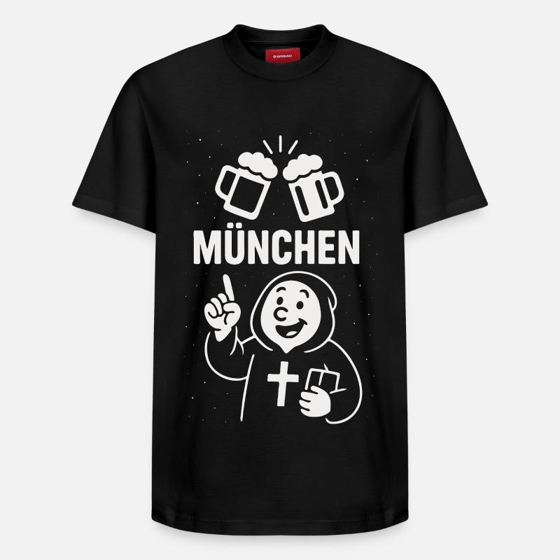 Münchner Mönch & Maß - Relaxed Unisex Supima Cotton T-Shirt – von SPREAD - Schwarz