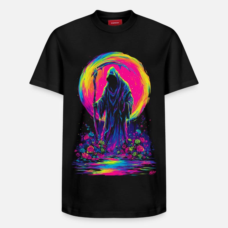 Neon-Sensenmann - Relaxed Unisex Supima Cotton T-Shirt – von SPREAD - Schwarz