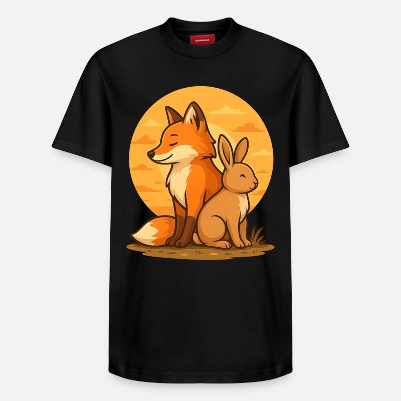 Fuchs und Hase - Relaxed Unisex Supima Cotton T-Shirt – von SPREAD - Schwarz