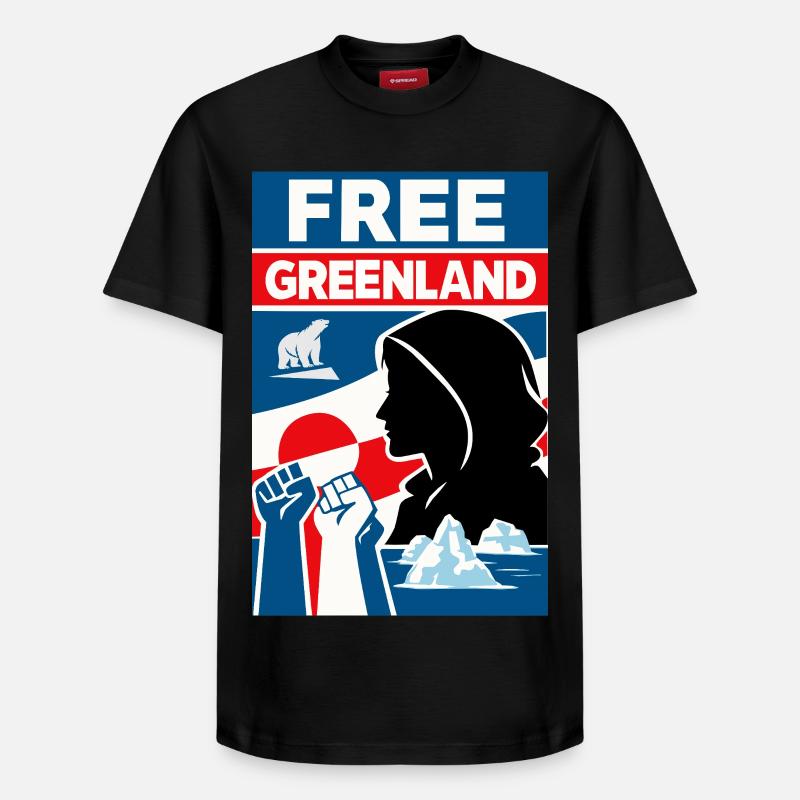 Groenland libre - T-shirt unisexe décontracté en coton Supima – de SPREAD - noir