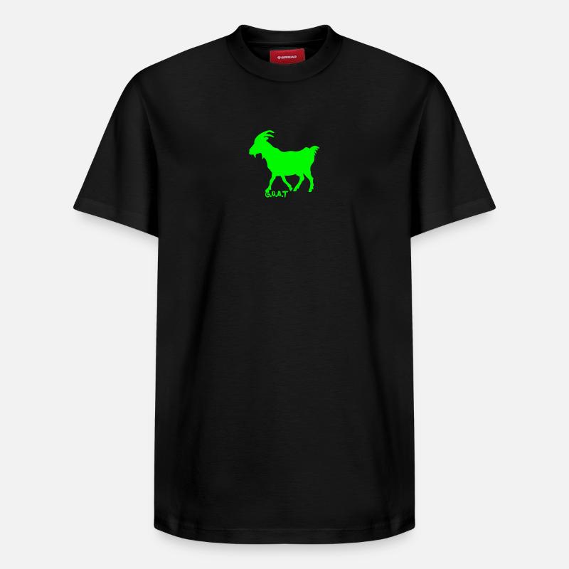 Chèvre vert fluo - T-shirt unisexe décontracté en coton Supima – de SPREAD - noir