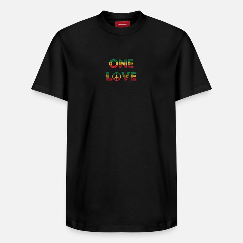 One Love Reggae Peace - T-shirt unisexe décontracté en coton Supima – de SPREAD - noir