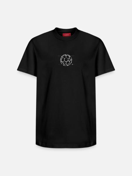 Heartbeat Soccer Lineart - Relaxed Unisex Supima Cotton T-Shirt – by SPREAD - black