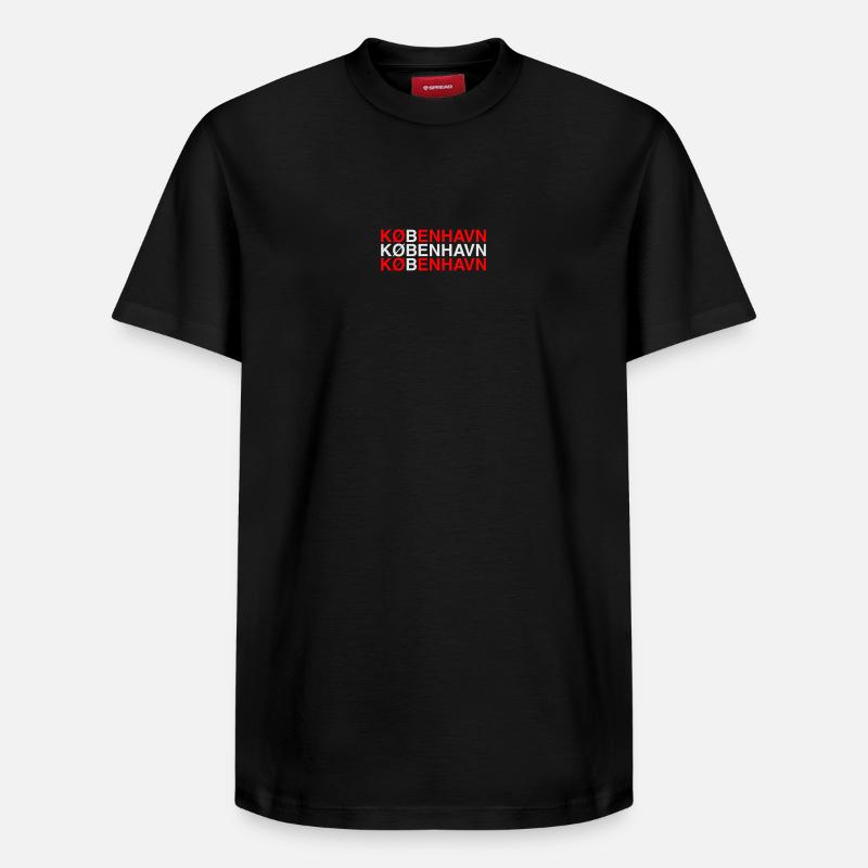 KOPENHAGEN Copenhague Dänemark Danemark Drapeau - T-shirt unisexe décontracté en coton Supima – de SPREAD - noir