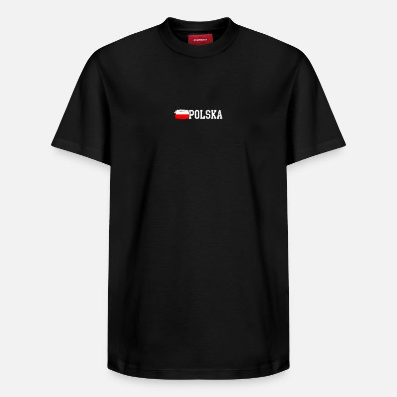 Drapeau de la Polska - T-shirt unisexe décontracté en coton Supima – de SPREAD - noir