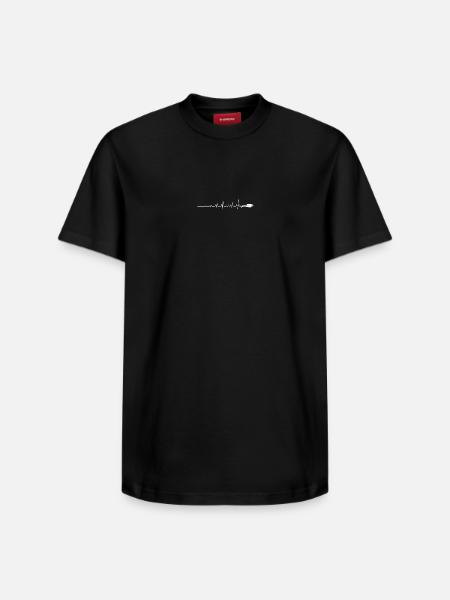 Heartbeat Scuba Dive - Relaxed Unisex Supima Cotton T-Shirt – by SPREAD - black