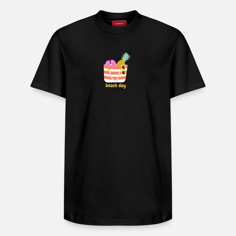 Journée à la plage - T-shirt unisexe décontracté en coton Supima – de SPREAD - noir
