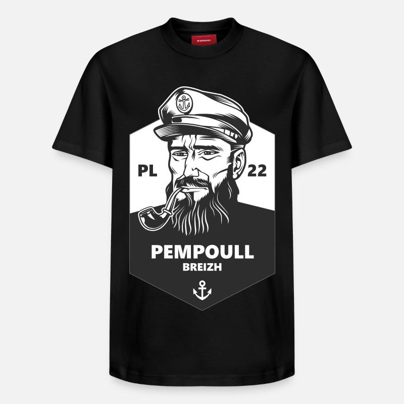 Marin PL 22 Pempoull Breizh - T-shirt unisexe décontracté en coton Supima – de SPREAD - noir