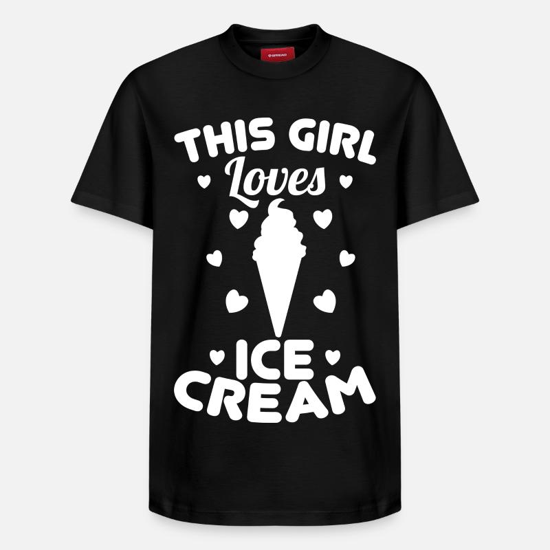 Fille de crème glacée - T-shirt unisexe décontracté en coton Supima – de SPREAD - noir