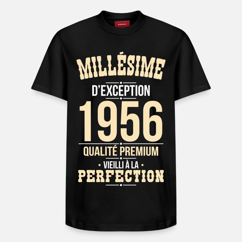 1956 – Millésime d’exception – Qualité premium - T-shirt unisexe décontracté en coton Supima – de SPREAD - noir