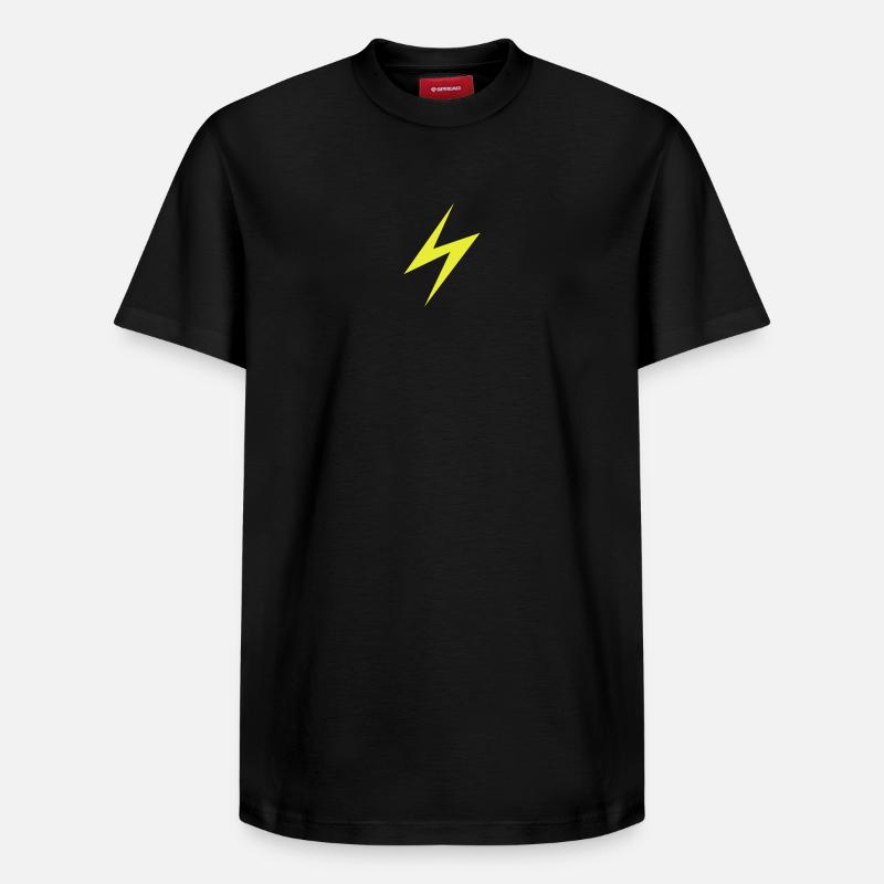 Logo éclair foudre - T-shirt unisexe décontracté en coton Supima – de SPREAD - noir