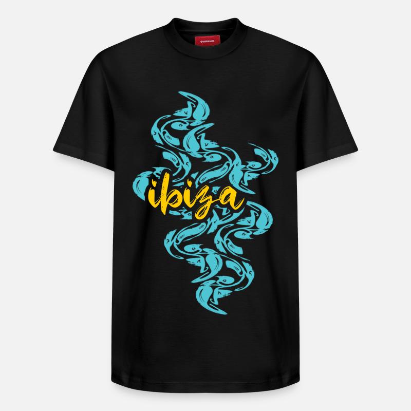Ibiza Îles Baléares Fleurs - T-shirt unisexe décontracté en coton Supima – de SPREAD - noir