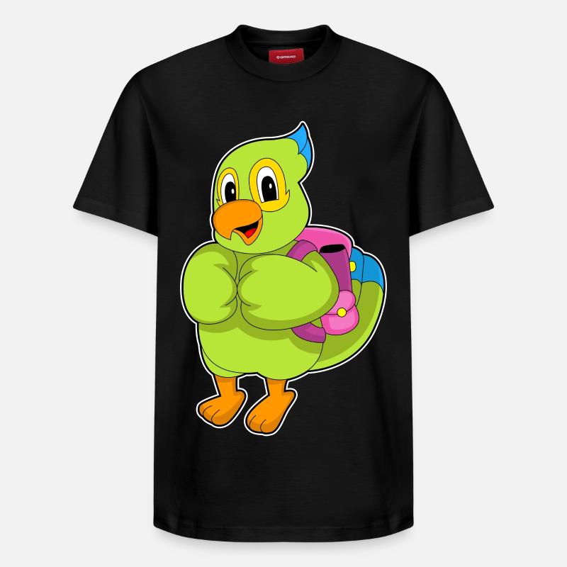Parrot Student Backpack School - T-shirt unisexe décontracté en coton Supima – de SPREAD - noir