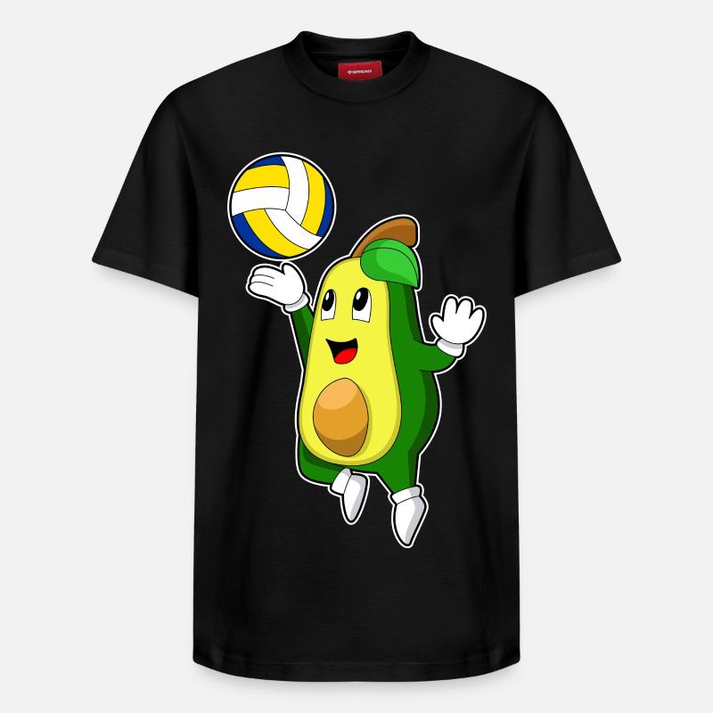 Avocat Volley-ball - T-shirt unisexe décontracté en coton Supima – de SPREAD - noir