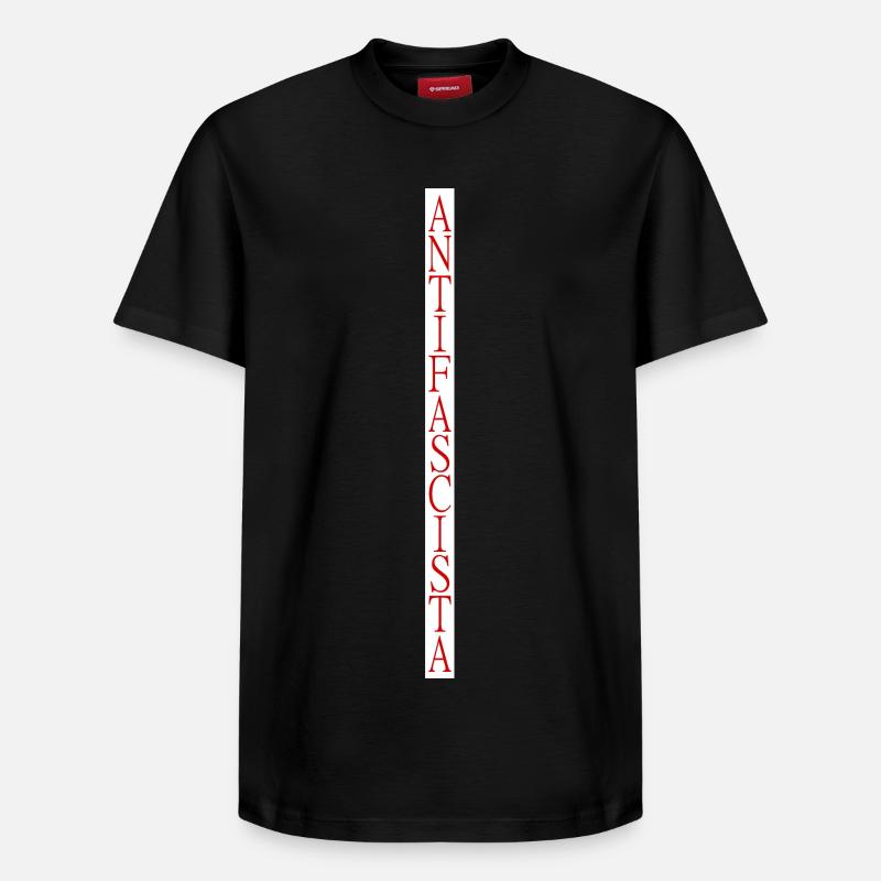 lettrage antifasciste vertical élégant - T-shirt unisexe décontracté en coton Supima – de SPREAD - noir