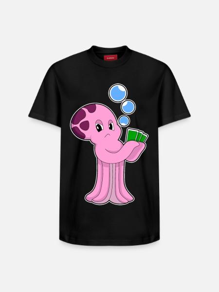 Krake Poker Poker Cards - Relaxed Unisex Supima Cotton T-Shirt – by SPREAD - black
