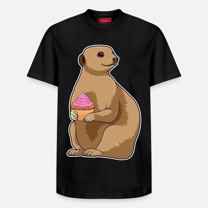 Erdmännchen Muffin - Relaxed Unisex Supima Cotton T-Shirt – von SPREAD - Schwarz