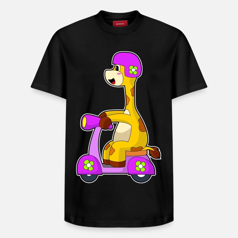 Scooter Girafe - T-shirt unisexe décontracté en coton Supima – de SPREAD - noir
