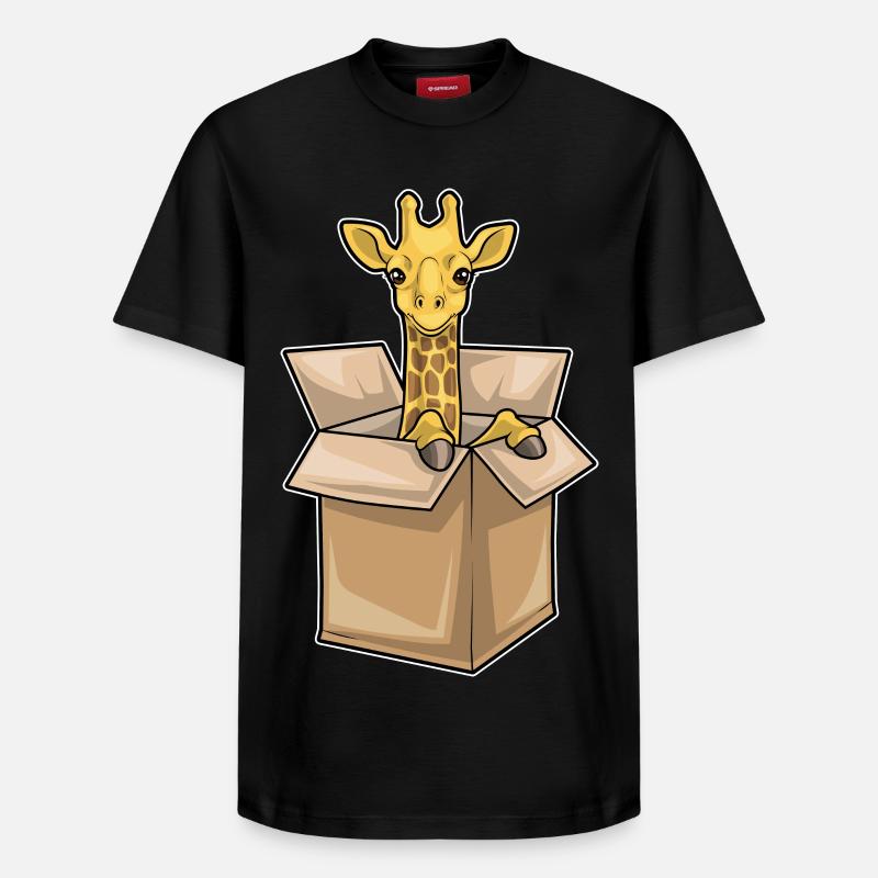 Boîte Girafe - T-shirt unisexe décontracté en coton Supima – de SPREAD - noir