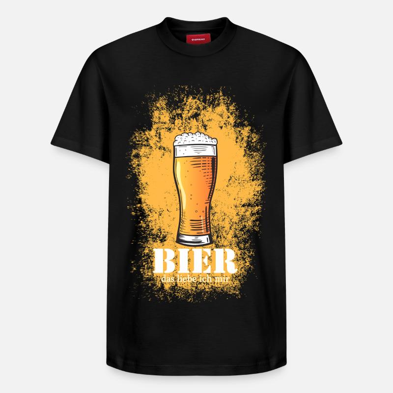 Bierliebe Glasdesign Bier Glas - Relaxed Unisex Supima Cotton T-Shirt – von SPREAD - Schwarz