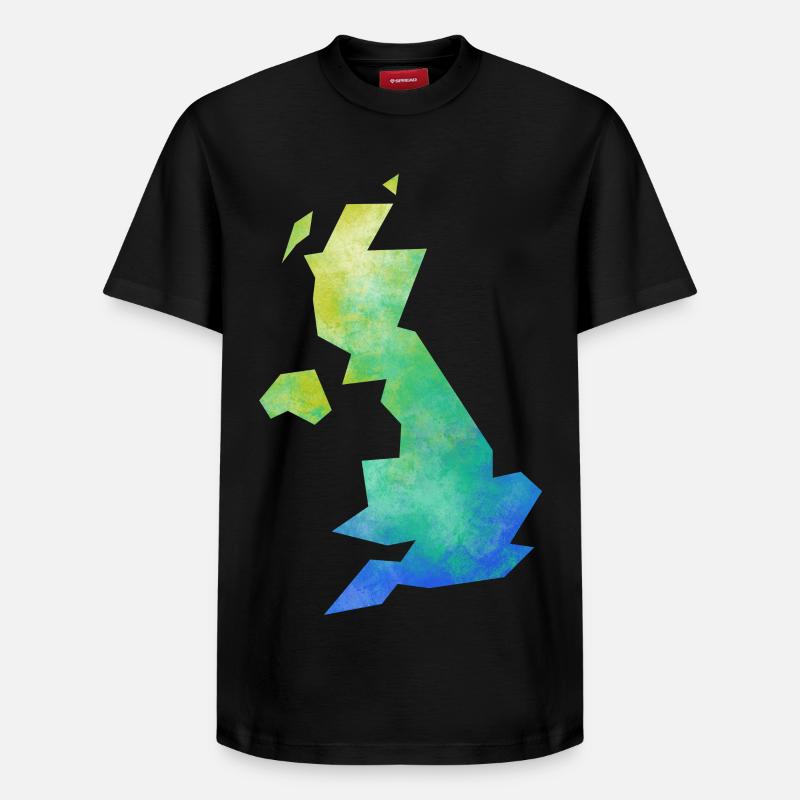 Map UK - T-shirt unisexe décontracté en coton Supima – de SPREAD - noir