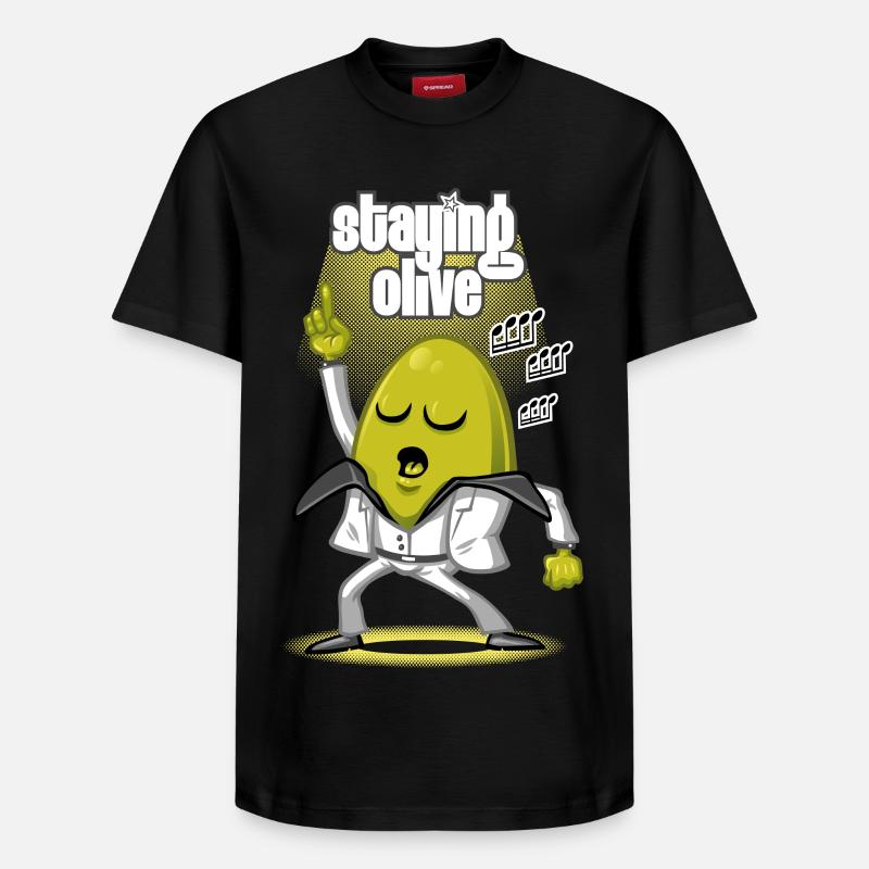 Rester olive - T-shirt unisexe décontracté en coton Supima – de SPREAD - noir