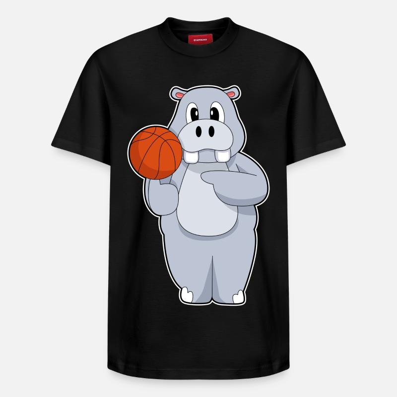 Hippo Basketteur Basketteur - T-shirt unisexe décontracté en coton Supima – de SPREAD - noir